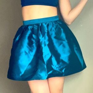 Stunning vintage top shop boutique structured teal skirt